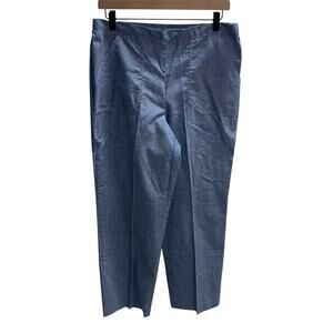 Alfred Dunner Classic Fit Pant Womens 12 Linen Blend Lightweight White Lotus New